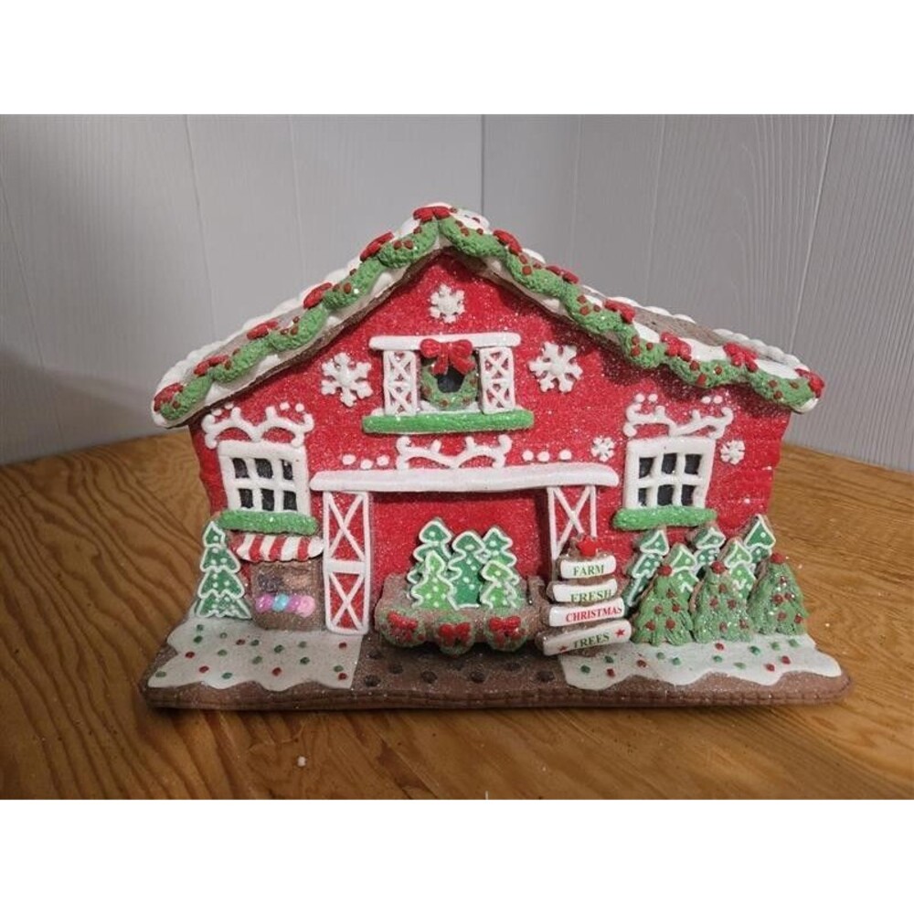 Santa's Tree Farm Lit Gingerbread House by Valerie Parr Hill (2021) Christmas